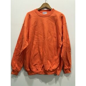 Vintage Hanes Sweatshirt Mens large  Orange  Blank Lounge Comfort USA NWOT
